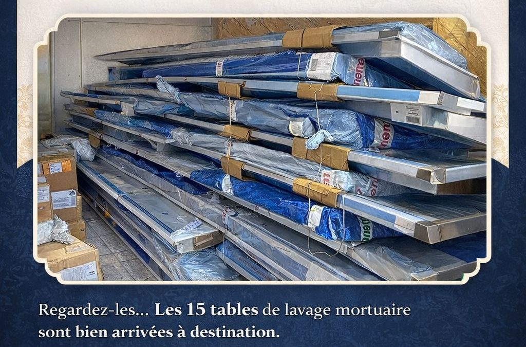 arrivage tables lavage mortuaire
